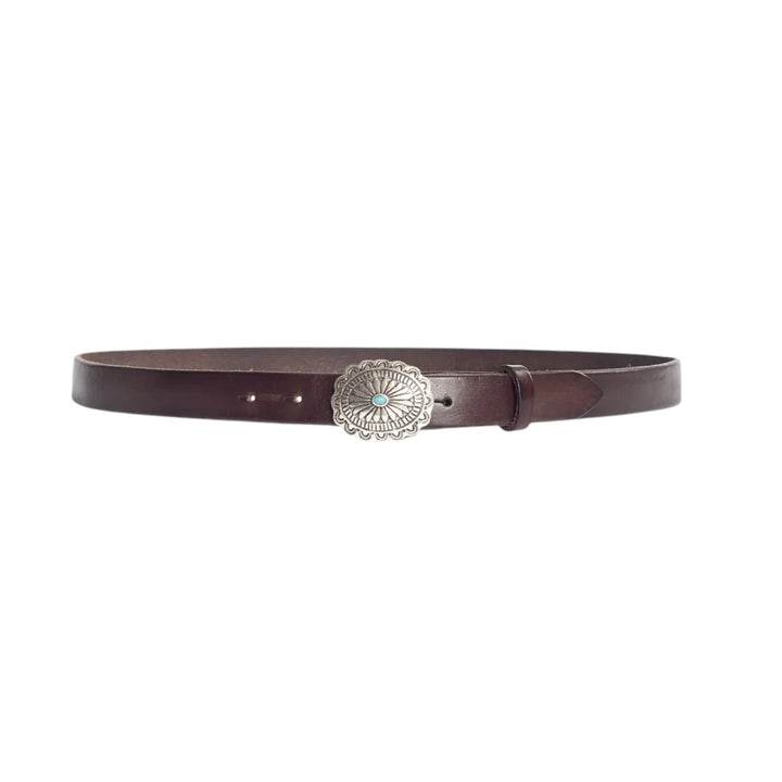 GENUINE LEATHER BELT BROWN BUCKLE