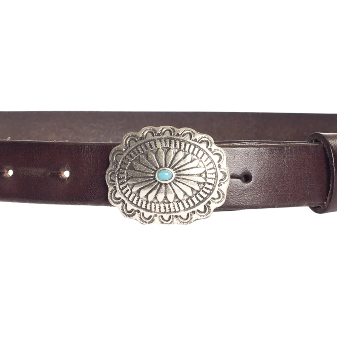 GENUINE LEATHER BELT BROWN BUCKLE