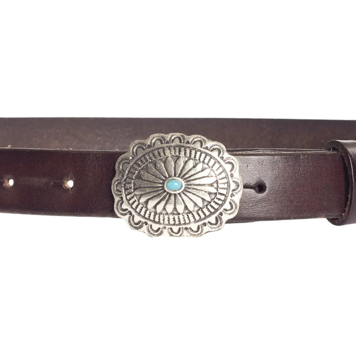 GENUINE LEATHER BELT BROWN BUCKLE