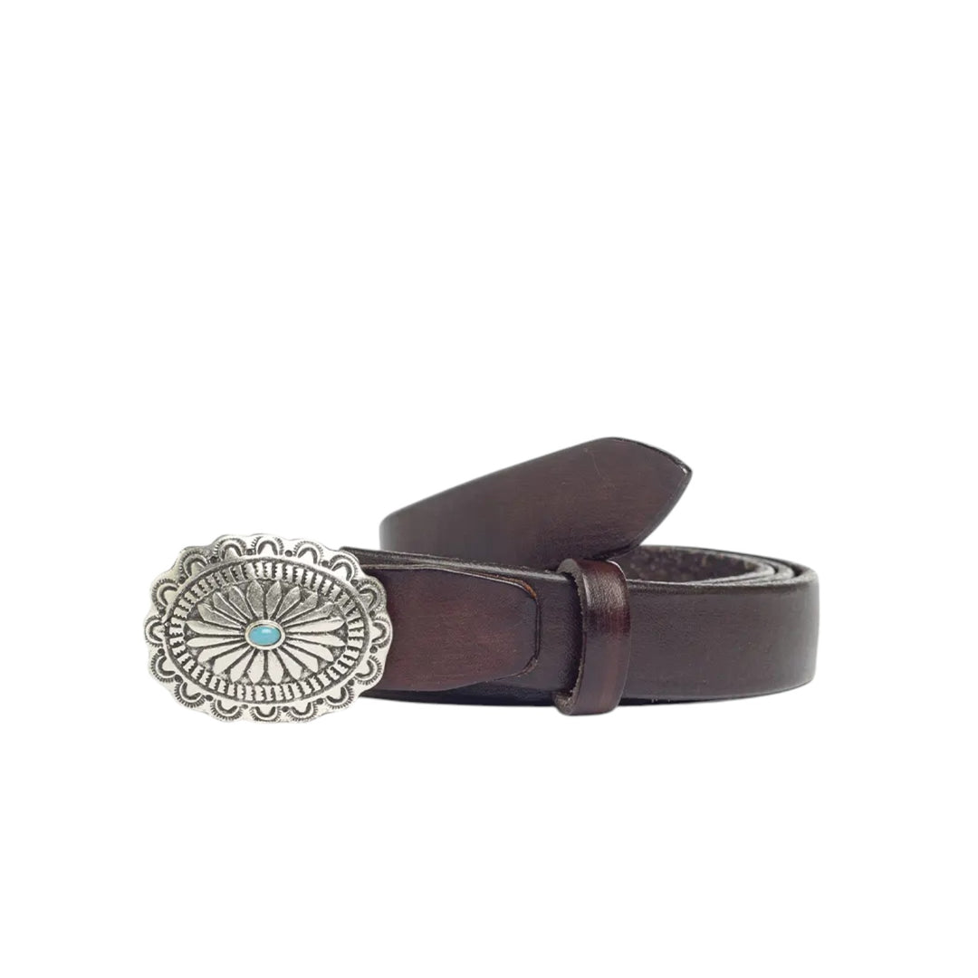 GENUINE LEATHER BELT BROWN BUCKLE
