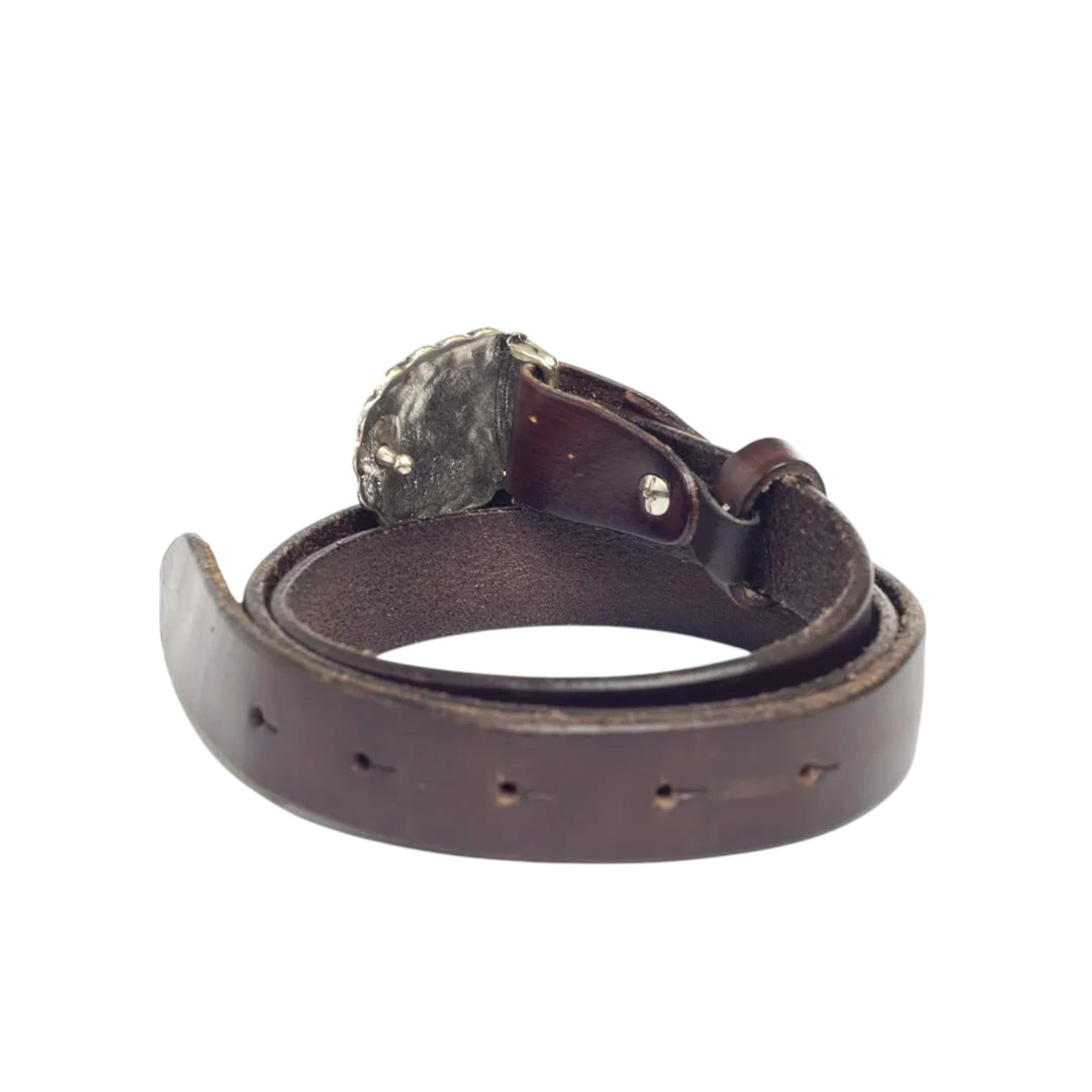 GENUINE LEATHER BELT BROWN BUCKLE