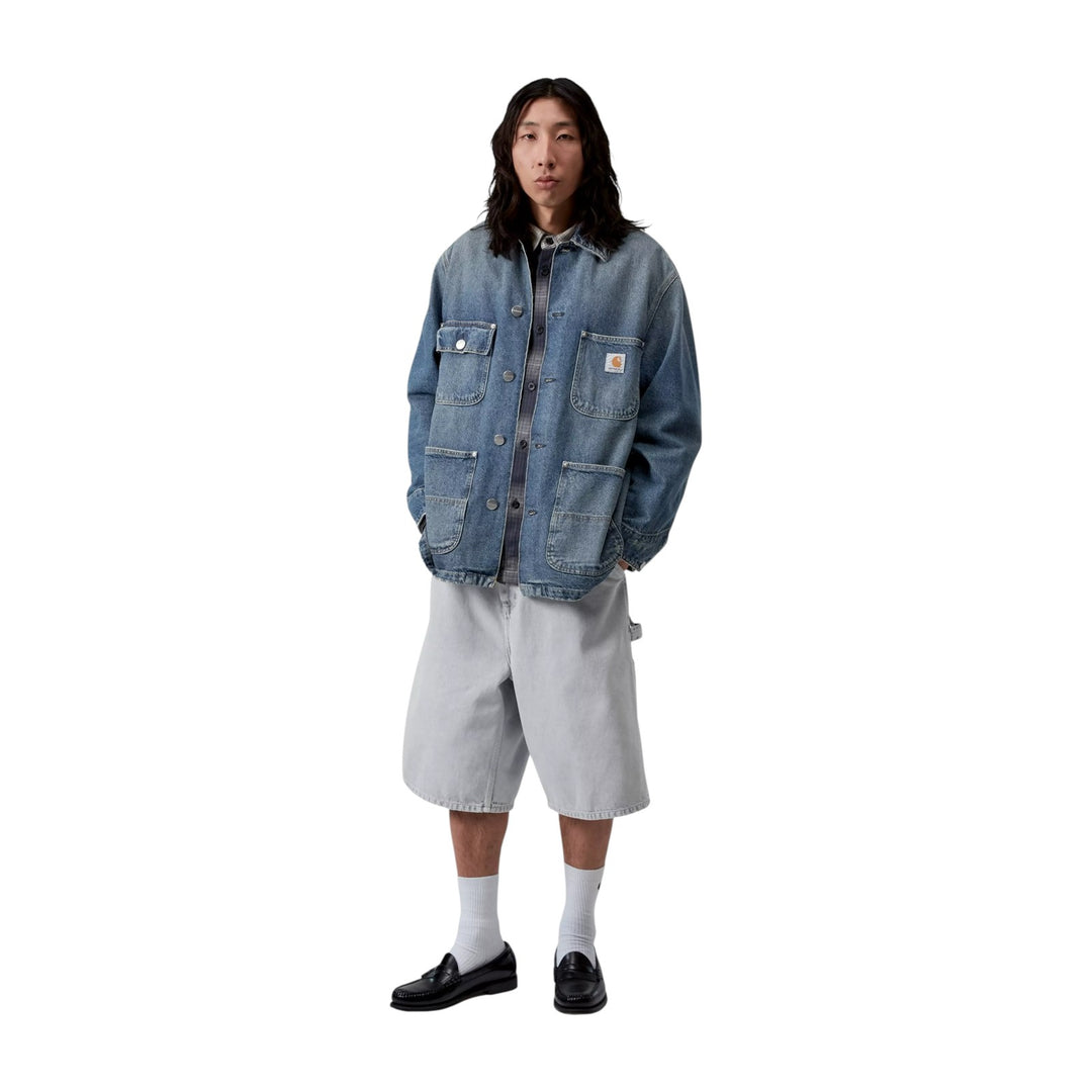 ADEN CHORE COAT BLUE GRIND WASH