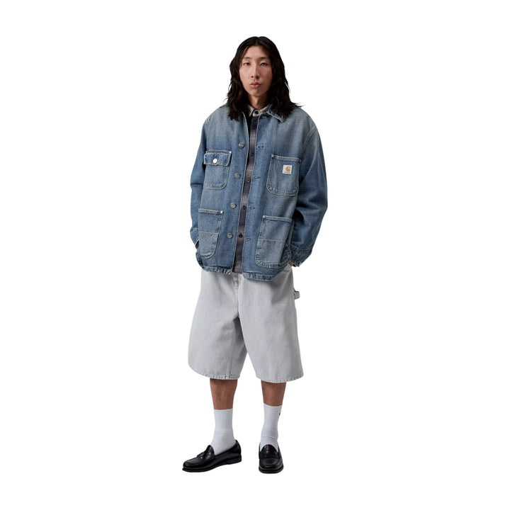 ADEN CHORE COAT BLUE GRIND WASH