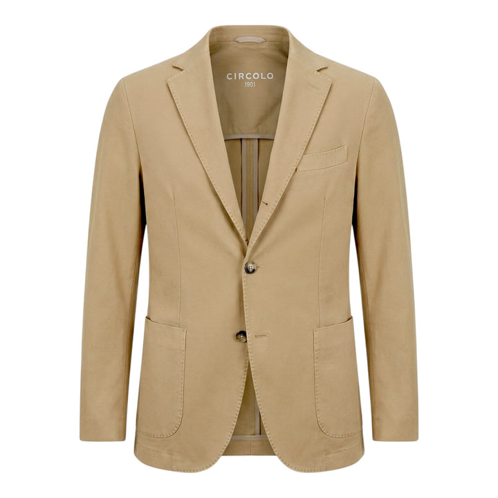 Premium Cotton Piquet Blazer in Beige