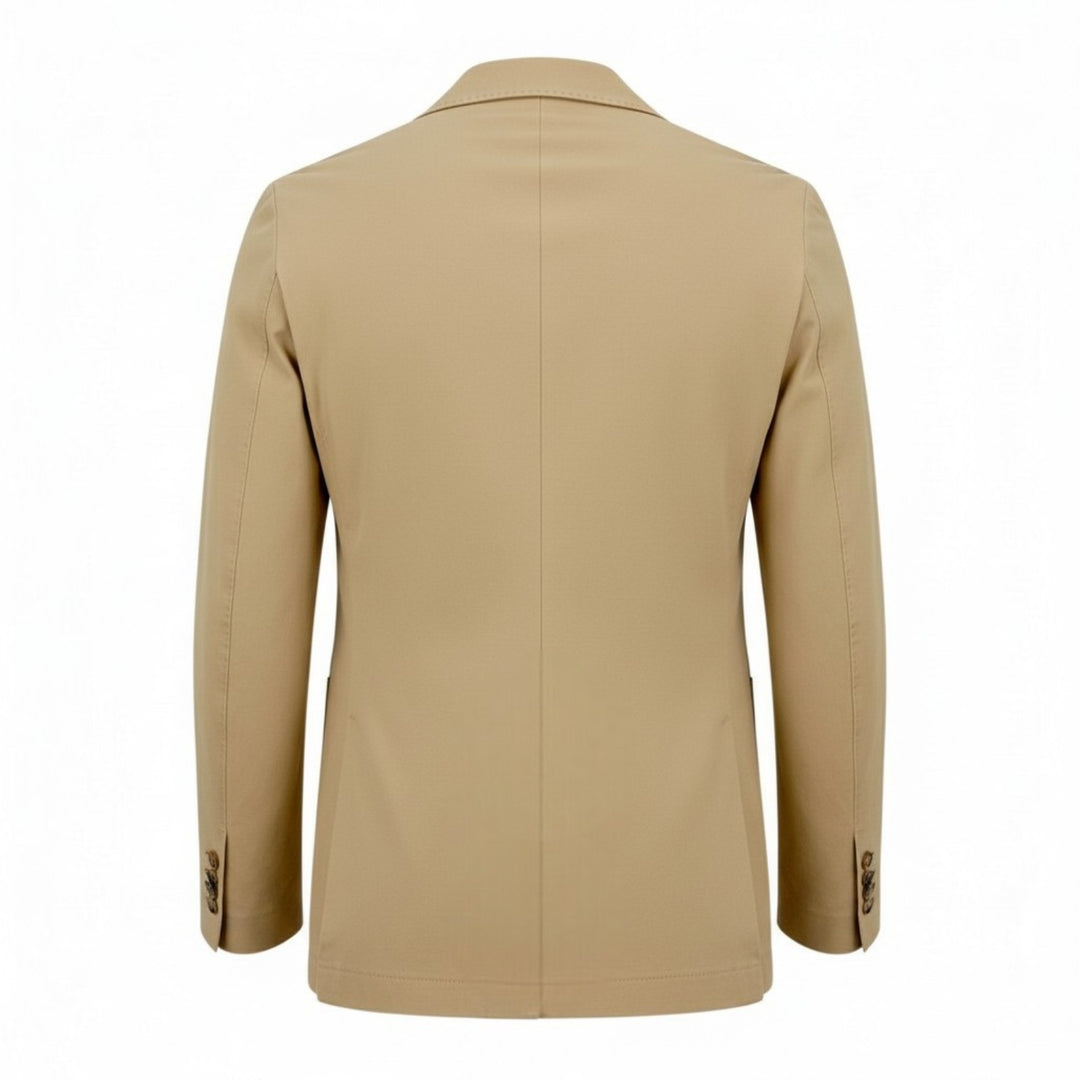 Premium Cotton Piquet Blazer in Beige