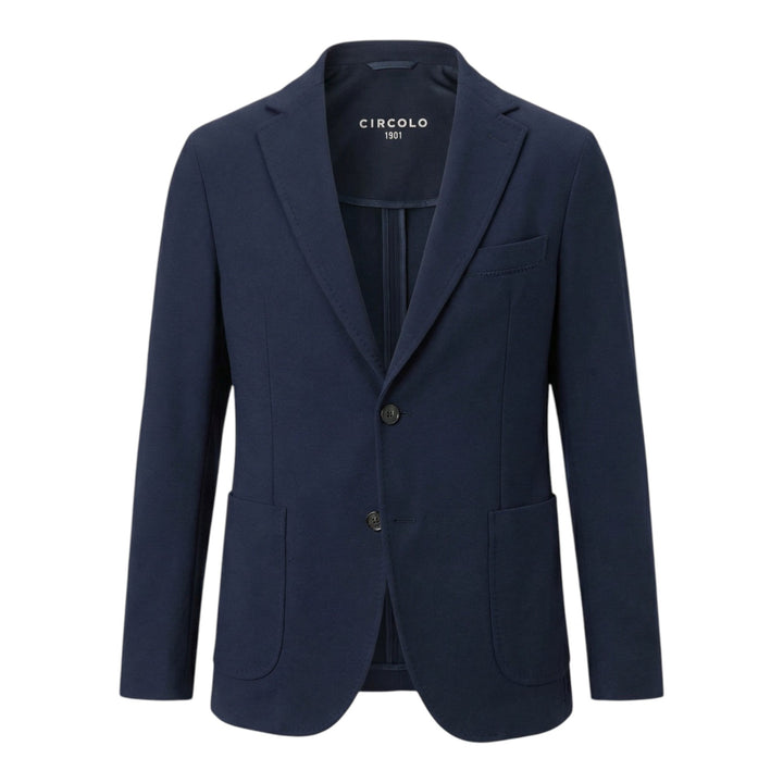 Navy Blue Stretch Jersey Blazer