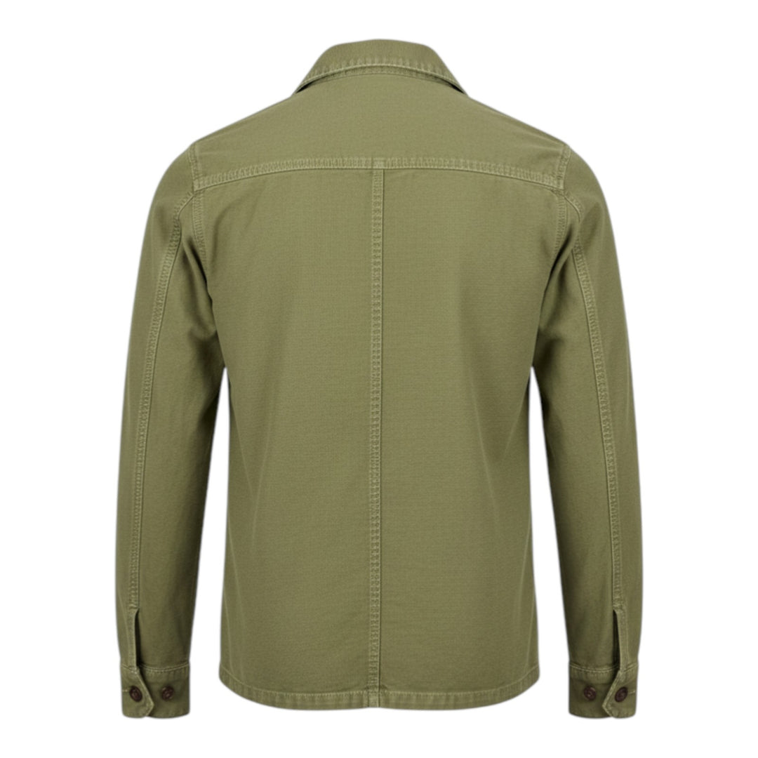 Acadia Long Sleeve Over-fit Linen Blend Shirt Military