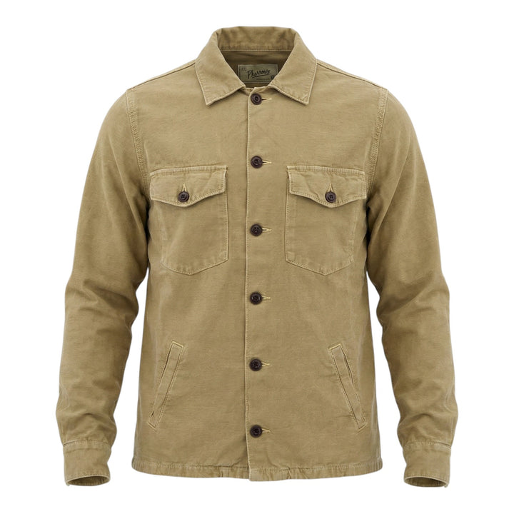 Acadia Long Sleeve Overshirt Linen Blend Mocha