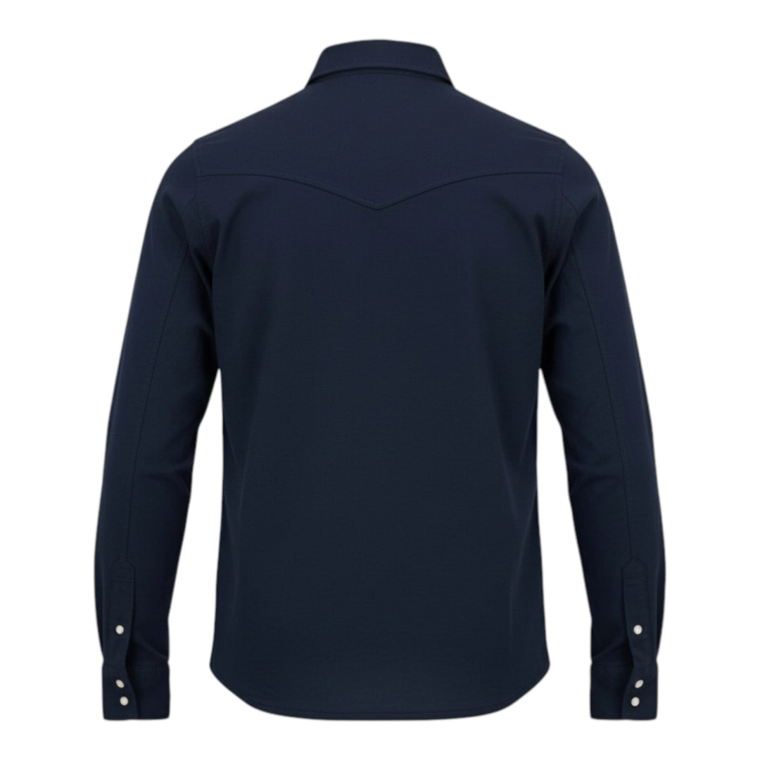 El Paso Slub 180g Long Sleeve Western Shirt Navy