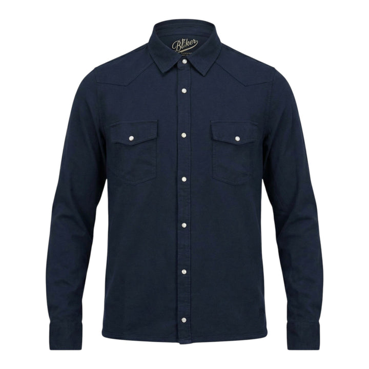 El Paso Slub 180g Long Sleeve Western Shirt Navy