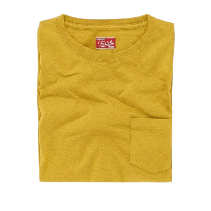 Teepocket T-Shirt with Pocket in Mustard Yellow Cotton