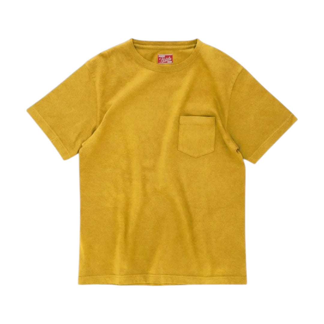 Teepocket T-Shirt with Pocket in Mustard Yellow Cotton
