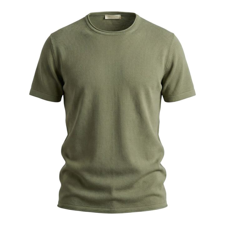 Short Sleeve Combed Cotton Crewneck Army