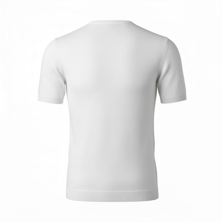 Short Sleeve Combed Cotton Crewneck in Optical White