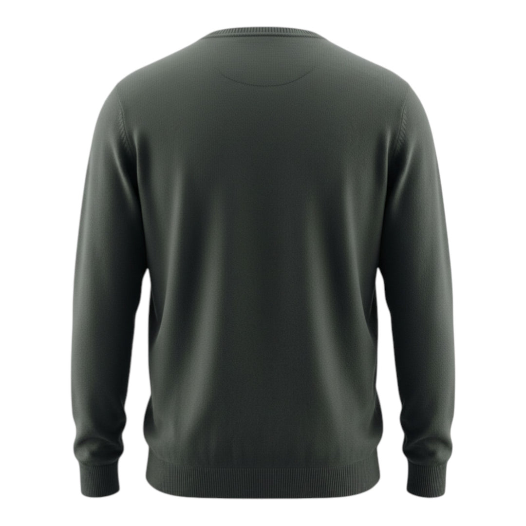 Long Sleeve Combed Cotton Crewneck Anthracite