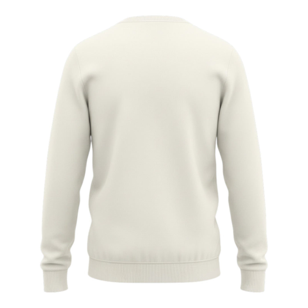 Long Sleeve Combed Cotton Crewneck Pearl White