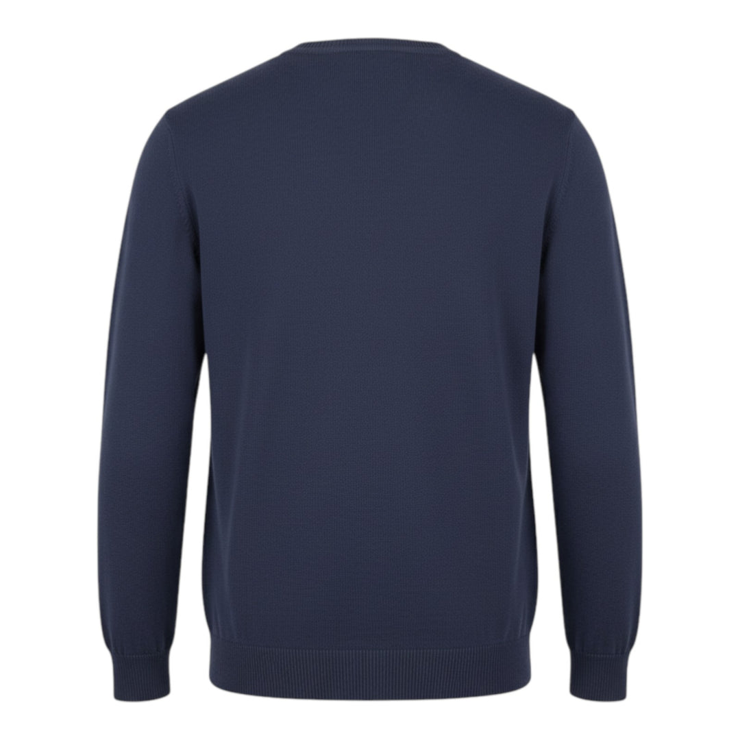 Long Sleeve Combed Cotton Crewneck Blue