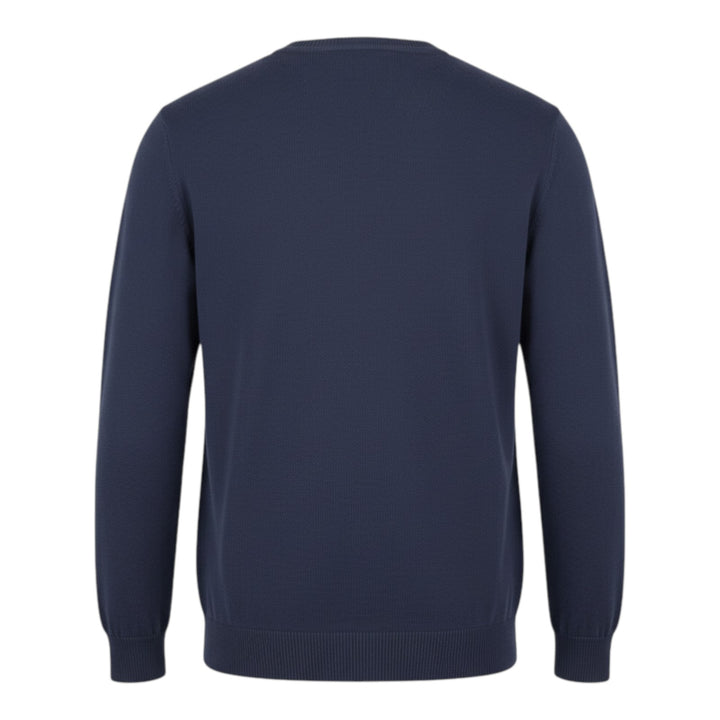 Long Sleeve Combed Cotton Crewneck Blue