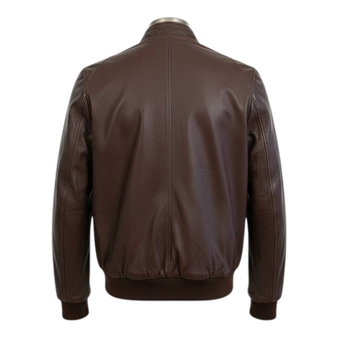 Brown Genuine Leather Baracuta Style Jacket