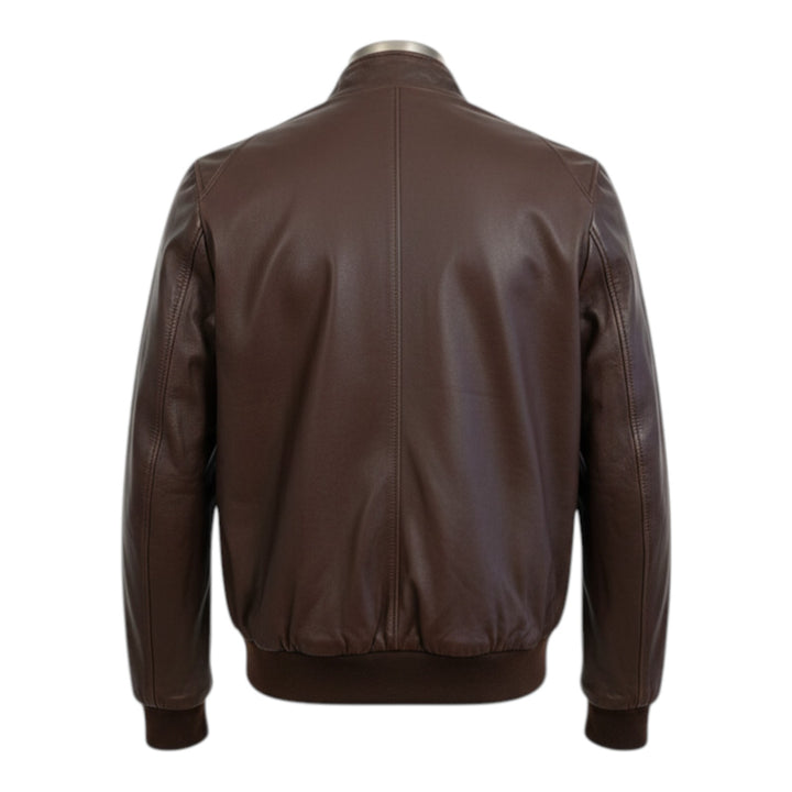 Brown Genuine Leather Baracuta Style Jacket