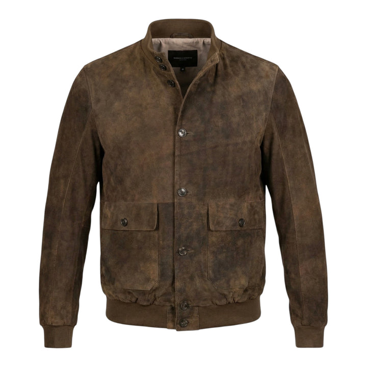 Valstar Model Jacket in Genuine Suede Leather Tobacco