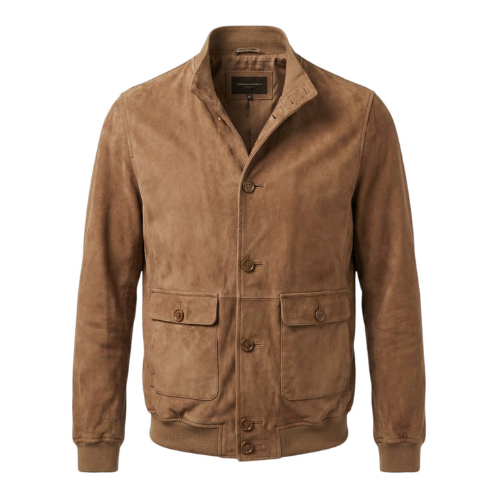 Valstar Model Jacket in Perforated Genuine Suede Sand