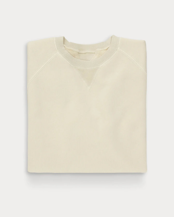 HARVARD CREWNECK SWEATSHIRT IN BRUSHED JERSEY RAGLAN CUT WHITE