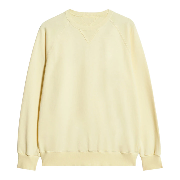 Harvard Crewneck Sweatshirt in Brushed Jersey with Raglan Cut Canary
