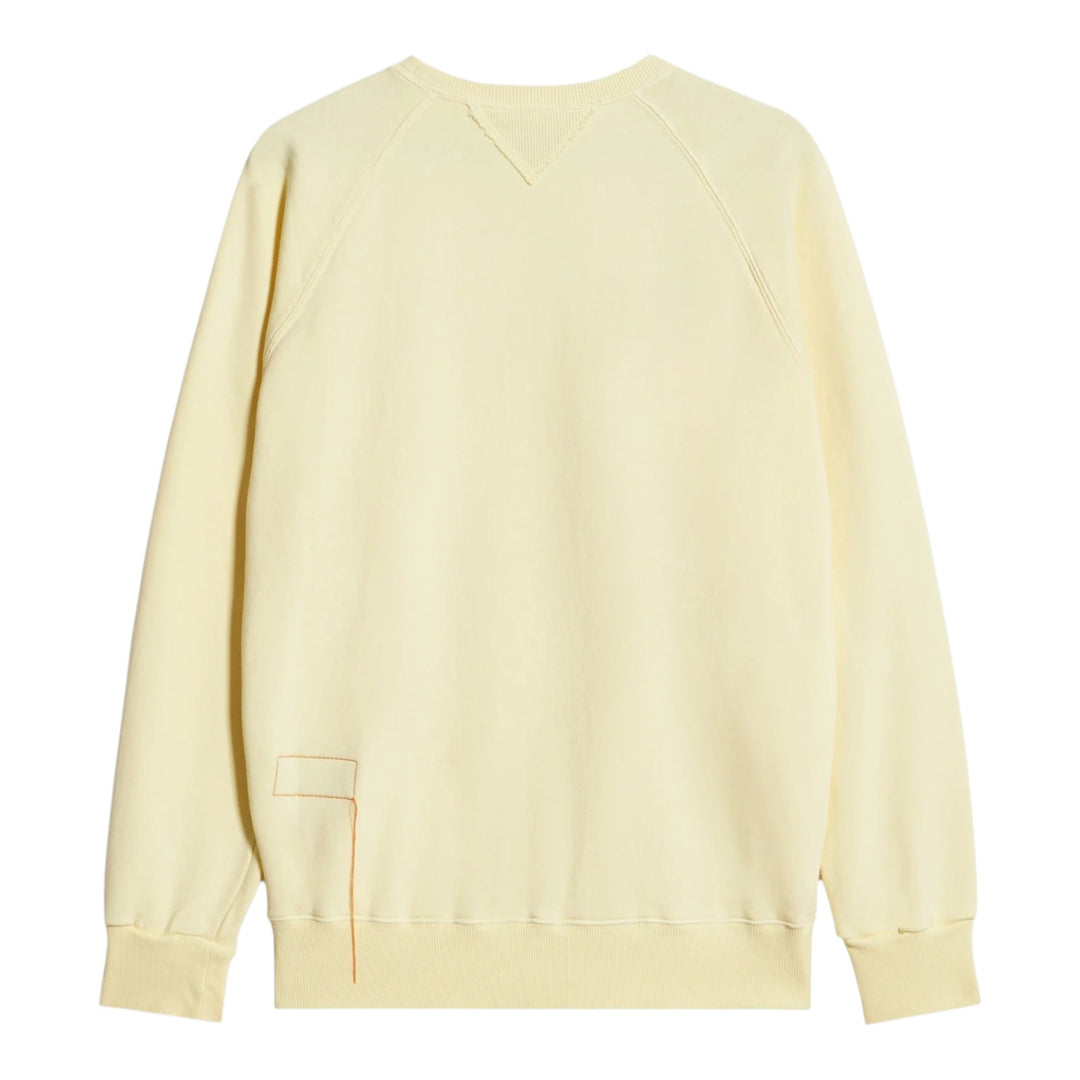 Harvard Crewneck Sweatshirt in Brushed Jersey with Raglan Cut Canary