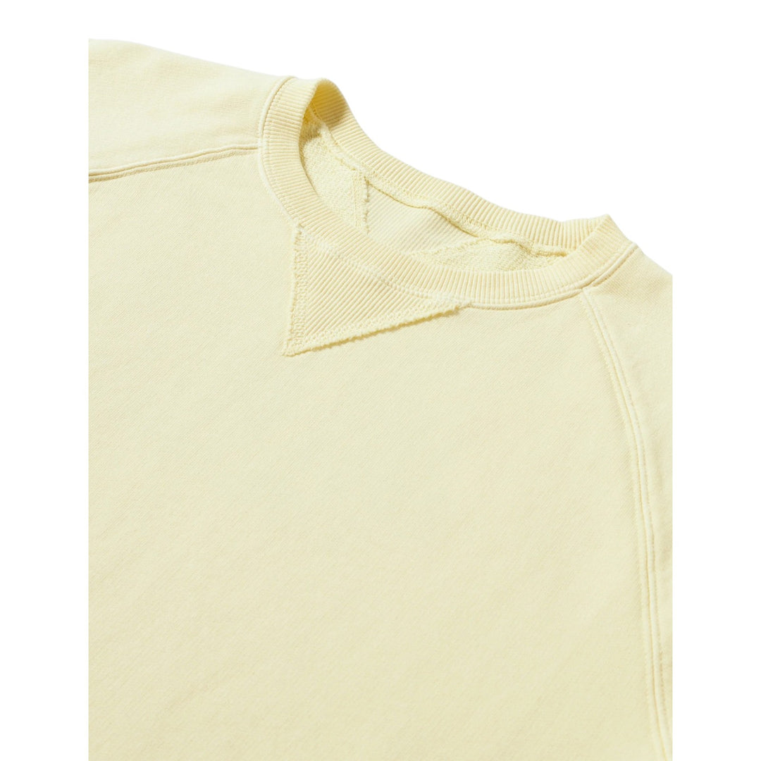 Harvard Crewneck Sweatshirt in Brushed Jersey with Raglan Cut Canary