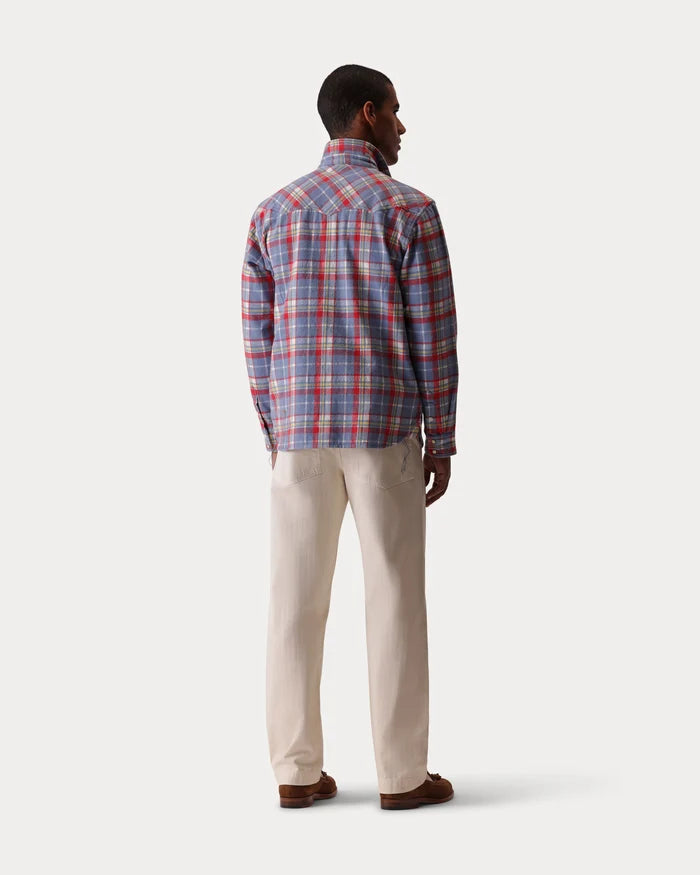 JOSH CHECKED COTTON WESTERN SHIRT RED/GREY