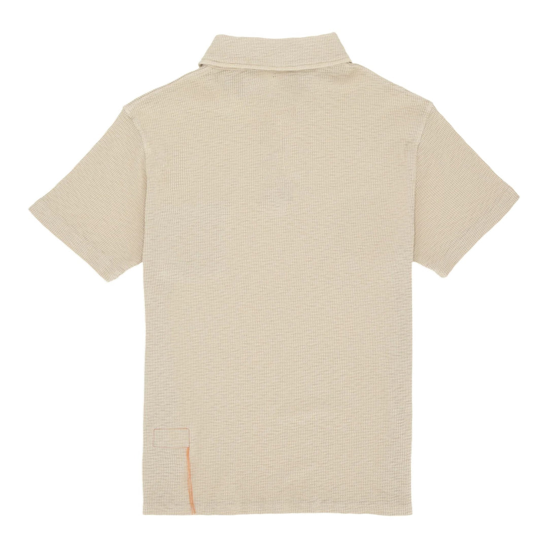Missourim Short Sleeve Waffle Jersey Polo Beige