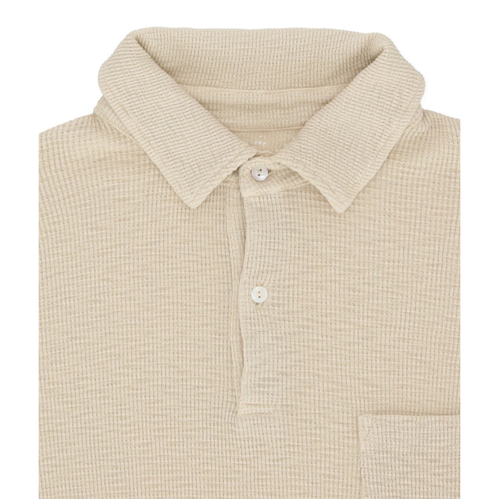 Missourim Short Sleeve Waffle Jersey Polo Beige
