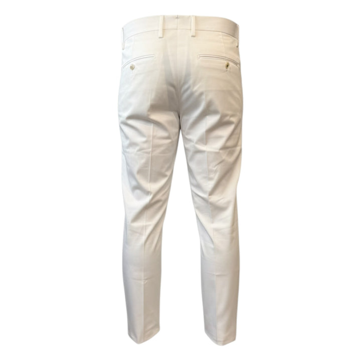 Slim Fit Cropped Slant Pocket Trousers Off White