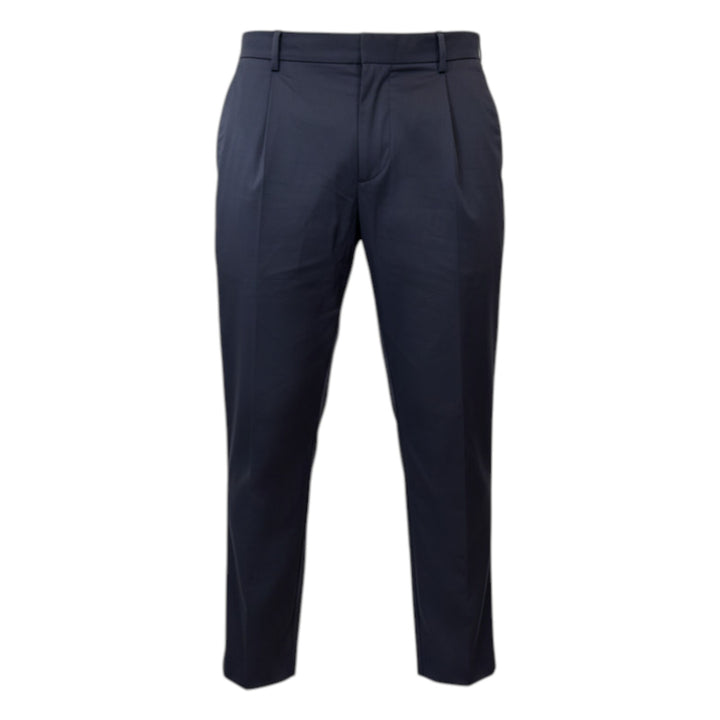 Ultralight Trousers with Elastic Waist and Pleats Night Blue
