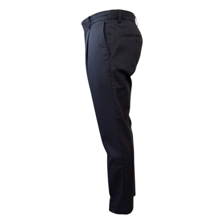 Ultralight Trousers with Elastic Waist and Pleats Night Blue