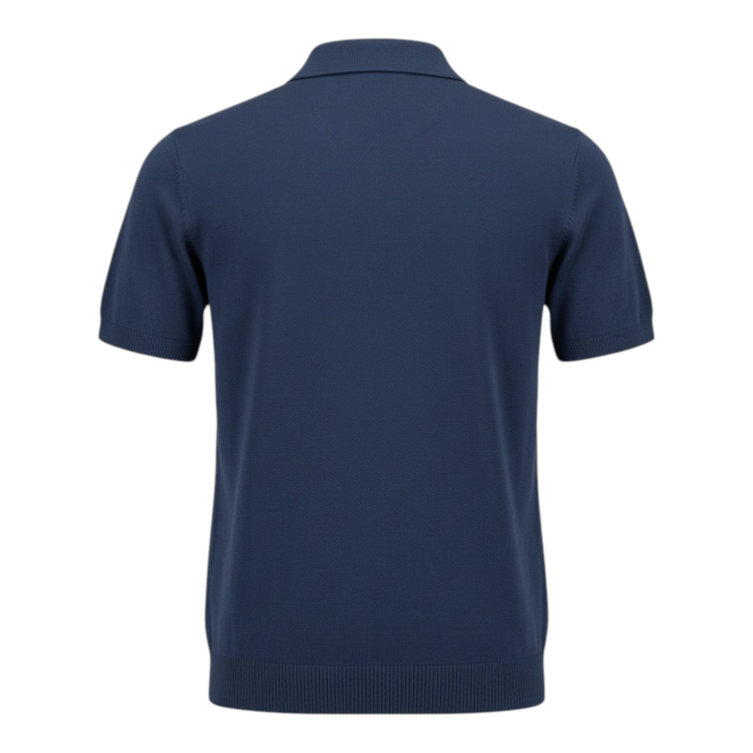 Short Sleeve Combed Cotton Polo Blue