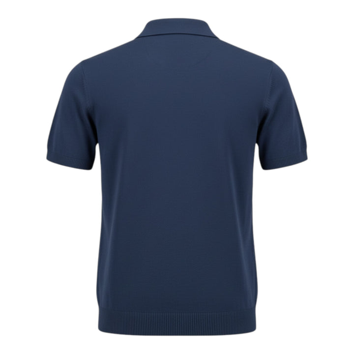 Short Sleeve Combed Cotton Polo Blue
