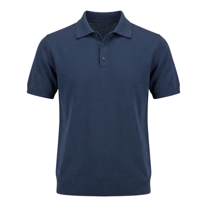 Short Sleeve Combed Cotton Polo Blue