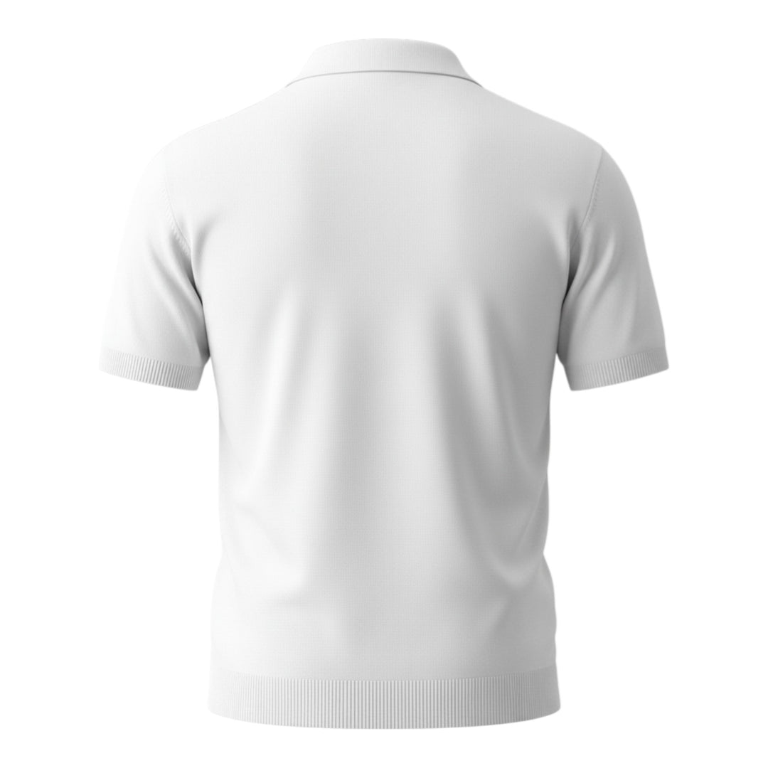 Short Sleeve Combed Cotton Polo Optical White