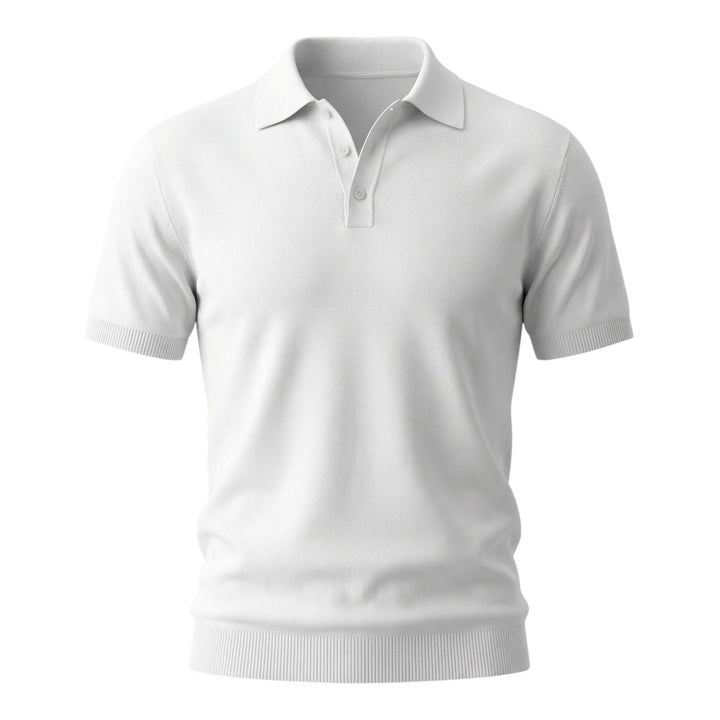 Short Sleeve Combed Cotton Polo Optical White