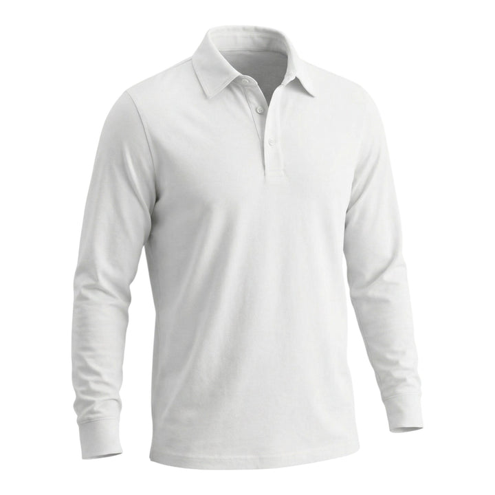 York Long Sleeve Jersey Polo White