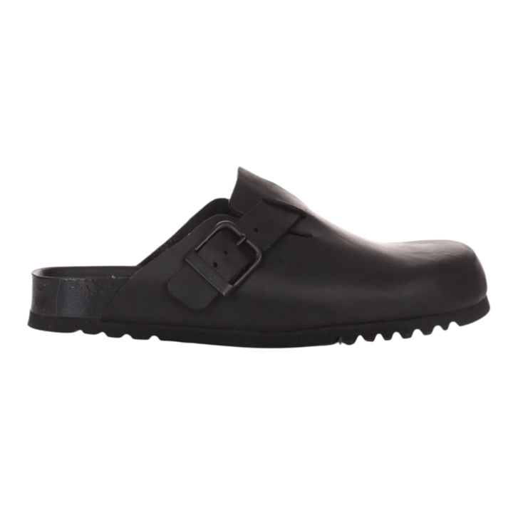 OLIVER SANDALS IN BLACK OILED LEATHER