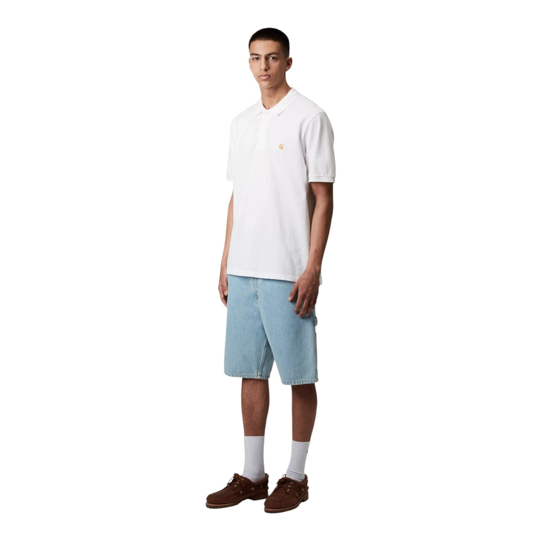 S/S Chase Pique Polo White / Gold