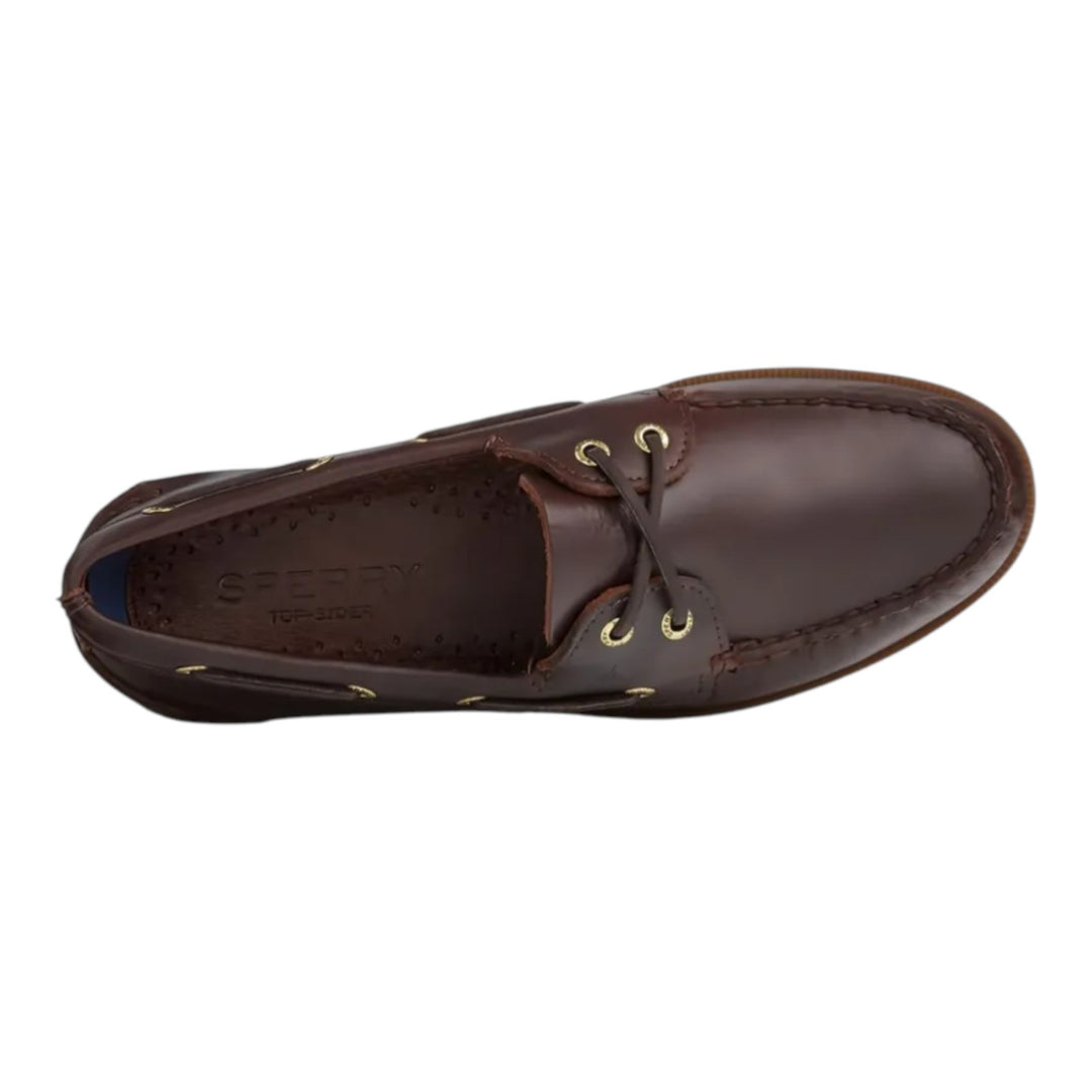Authentic Original 2-Eye Boat Shoe in Amaretto Genuine Leather