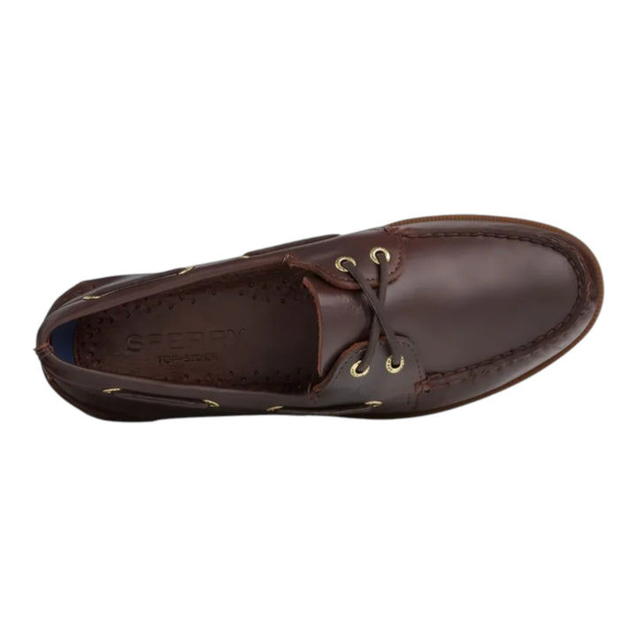 Authentic Original 2-Eye Boat Shoe in Amaretto Genuine Leather