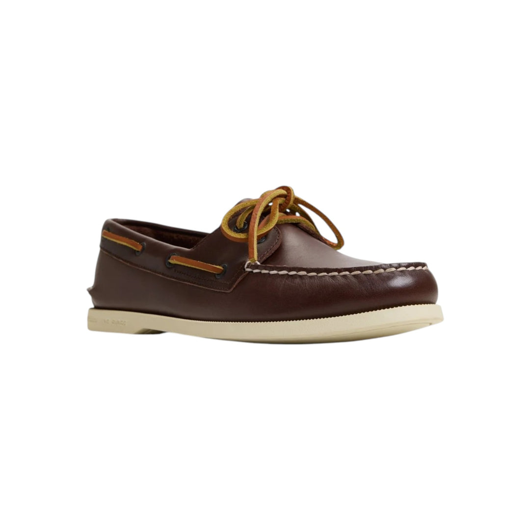 Authentic Original 2-Eye Boat Shoe in Brown Genuine Leather