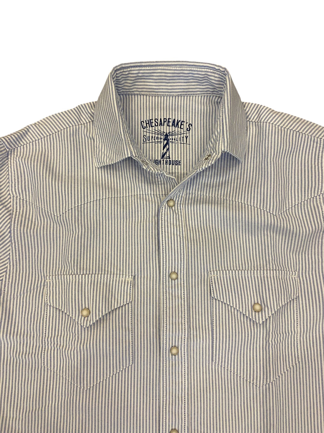 WESTERN OXFORD SHIRT FLAGSTAFF STRIPED SKY BLUE-WHITE