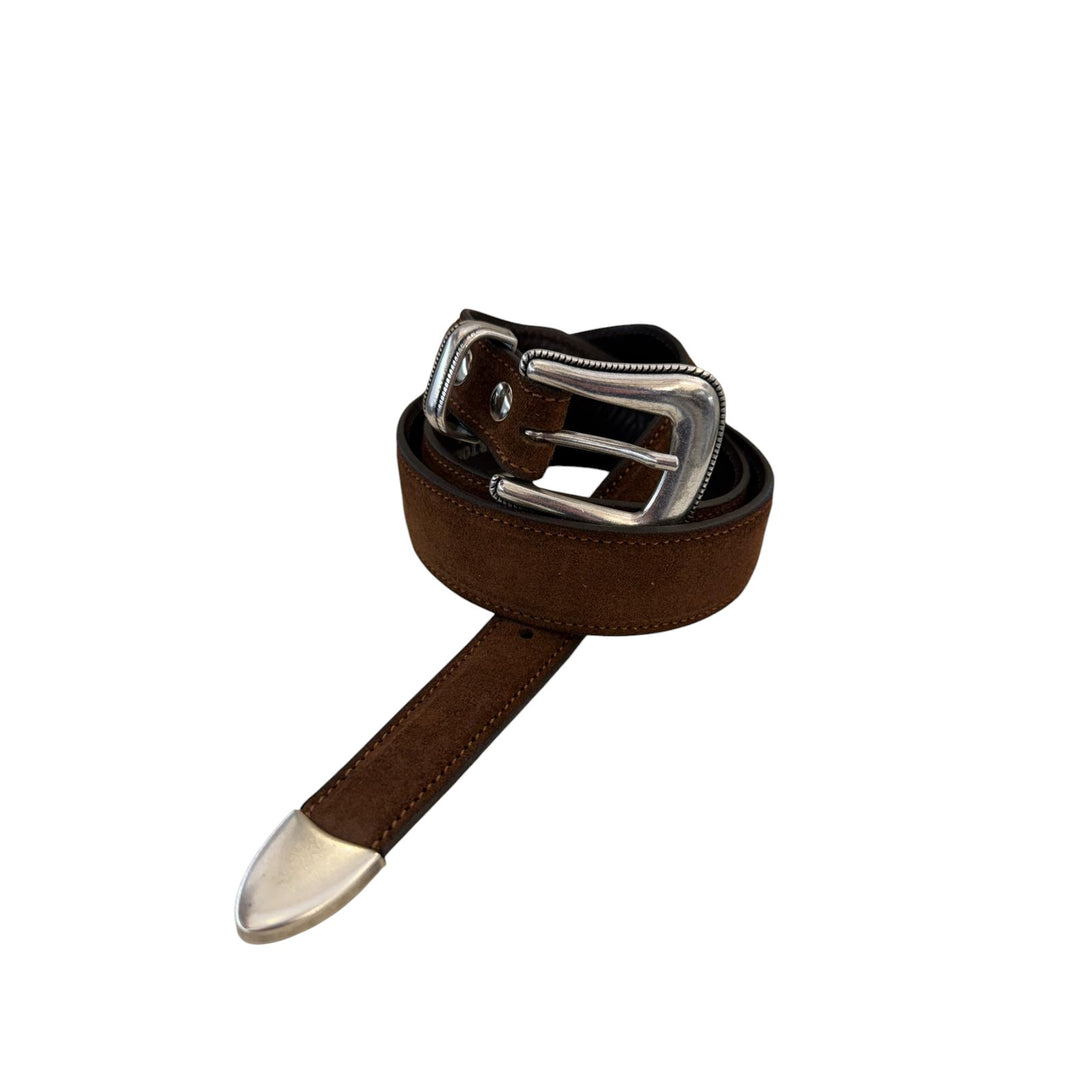 SUEDE LEATHER BELT COGNAC