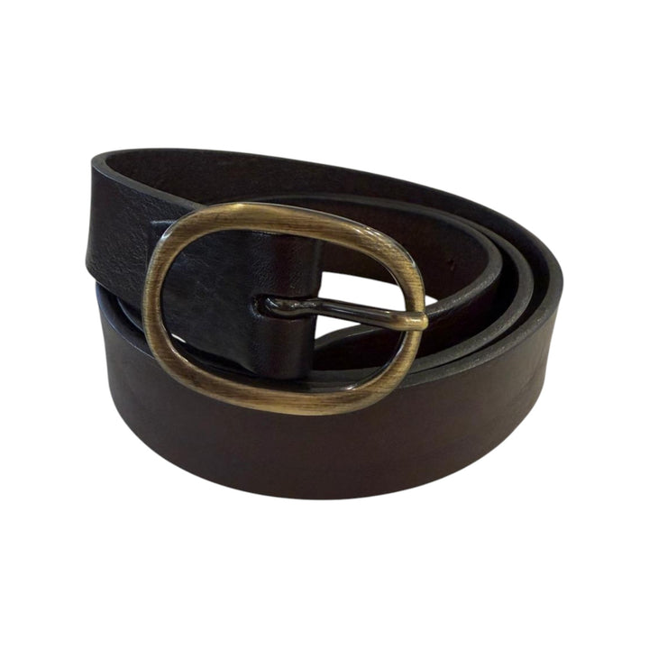 DARK BROWN LEATHER BELT